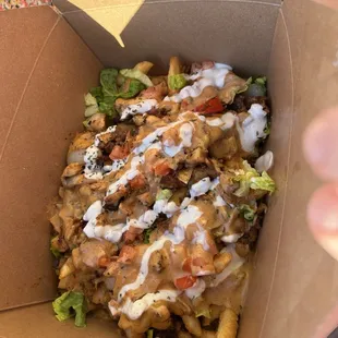 Jerk chicken fries