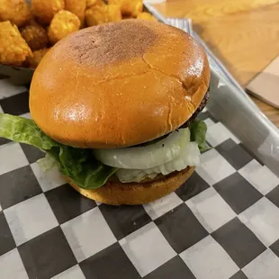 Inside Out Burger (Served w/ Totties)