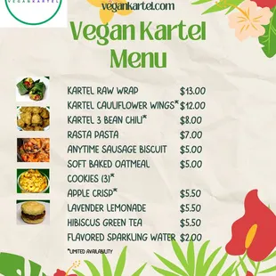 New menu items available now !