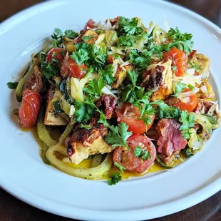 Lobster Mushroom Zucchini Pasta with garlic butter sauce with zucchini zoodles