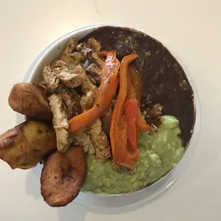 Island Bowl (rice, plantains, black beans, avocado, &quot;chicken&quot;, peppers) sooo many delicious flavors! It was bomb!