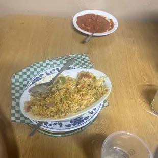  plate of food on a table