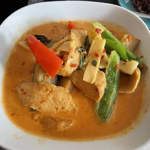 Red Curry with soy chicken