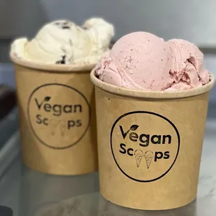 two cups of ice cream