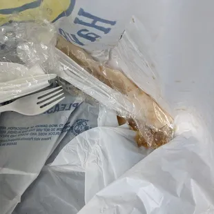 Salad dressing leaked in the bag instead of staying on salad