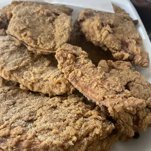 Fried eggplant strips