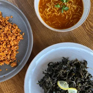 Bulgur and Lentil Pilaf and a Vermicelli Soup