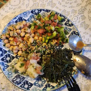 Plate I put together for my abuelita. She loved the fresh veggies.