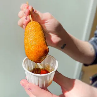 Sausage &amp; Pancake on a Stick