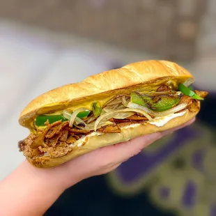 Vegan Philly Cheesesteak Sandwich