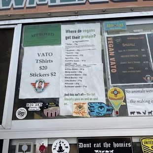 Vegan fun facts and half of the menu