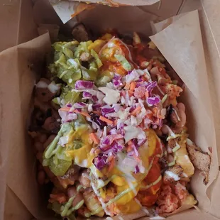 A la loaded fries with seitan