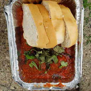 Meatballs in marinara sauce