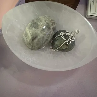 Moonstone and labradorite heart. (I wire wrapped the heart myself, but there is an array of jewelry at the store itself)