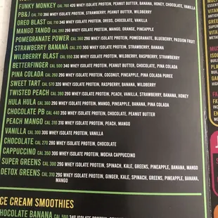 Signature smoothies