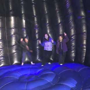 Snowman bouncy house. They disinfect between each group. 5 minute time limit, but you can stay longer if no-one else is waiting.