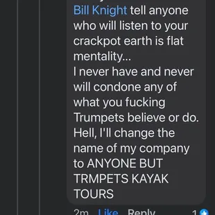 An exchange by the company owner Danny