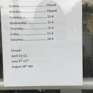Store hours