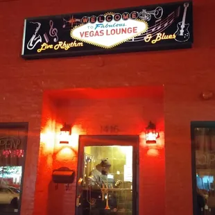 the entrance to the restaurant