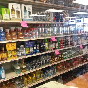 the liquor section of a liquor store