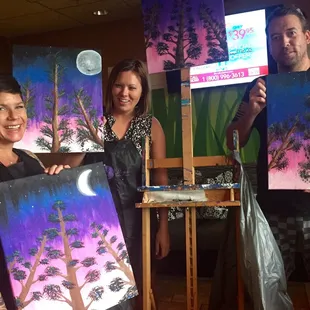 Painting moon light in the palms