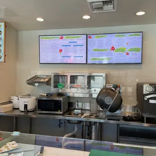 Menu boards.