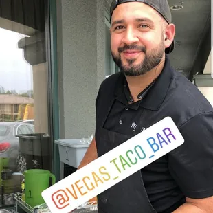 serving up tacos at Ageless Aesthetics