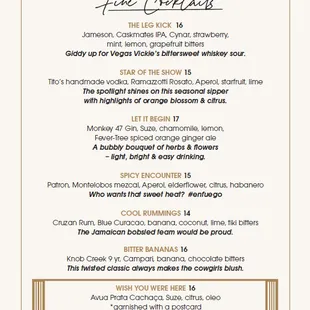 Cocktail Menu Page 2