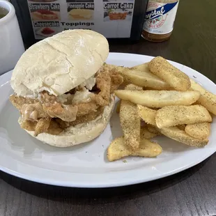 Fried Chick Sandwich with fries