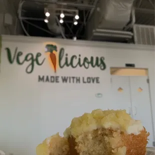 Vegan Pineapple Cake! delicious icing! served hot melts in mouth  not too dry perfect texture