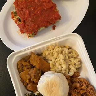 Lasagna &amp; Soul Food Plate