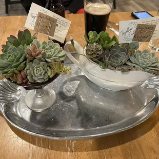 Table decorations.