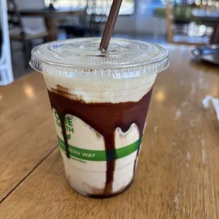 Pb &amp; chocolate vegan milkshake