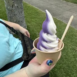 Ube and coconut soft serve