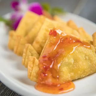 Vegetable Crab Rangoon ( cheese, milk )