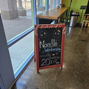 Noodle Wednesday 20% off