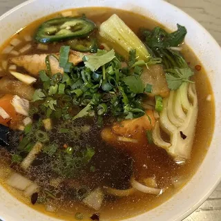 Spicy Vegan Beef Stew Noodle Soup