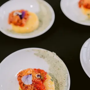 Polenta with fresh puttanesca sauce