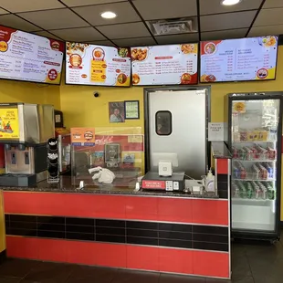 Cash stand and overhead menu