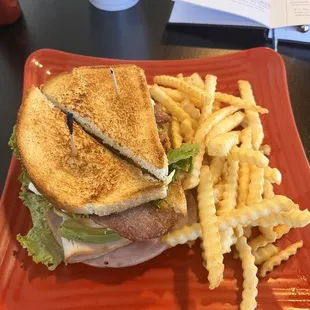 Cali Club with crinkle cut fries