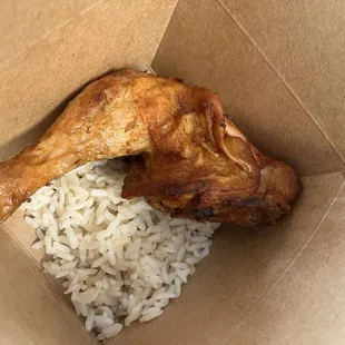 Chicken leg with rice