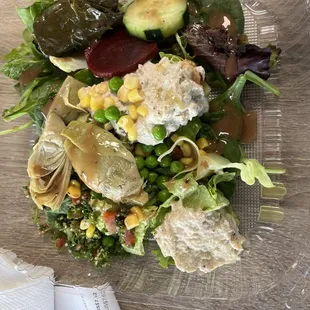 Huge salad with a smorgasbord of vegetables!