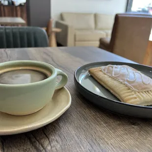 Americano and pop tart, that's how one begins their day!