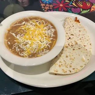I got the quesadilla. So reasonable! $4.95.  We are not in LA clearly!