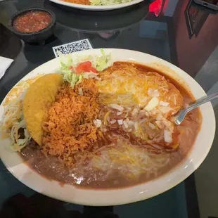 Chile Verde Burrito #18. Enchilada, Crunchy Taco, Chile Relleno Combo