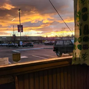 a view of the sunset