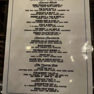 2/22/25 brunch menu