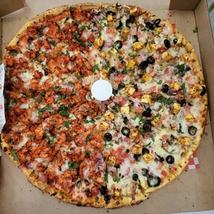 1/2 achari paneer &amp; 1/2 tandoori chicken