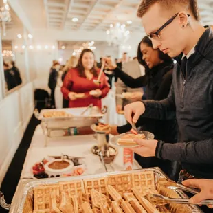 We had a brunch with a waffle bar.