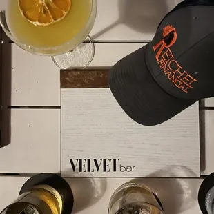 a variety of drinks on a table